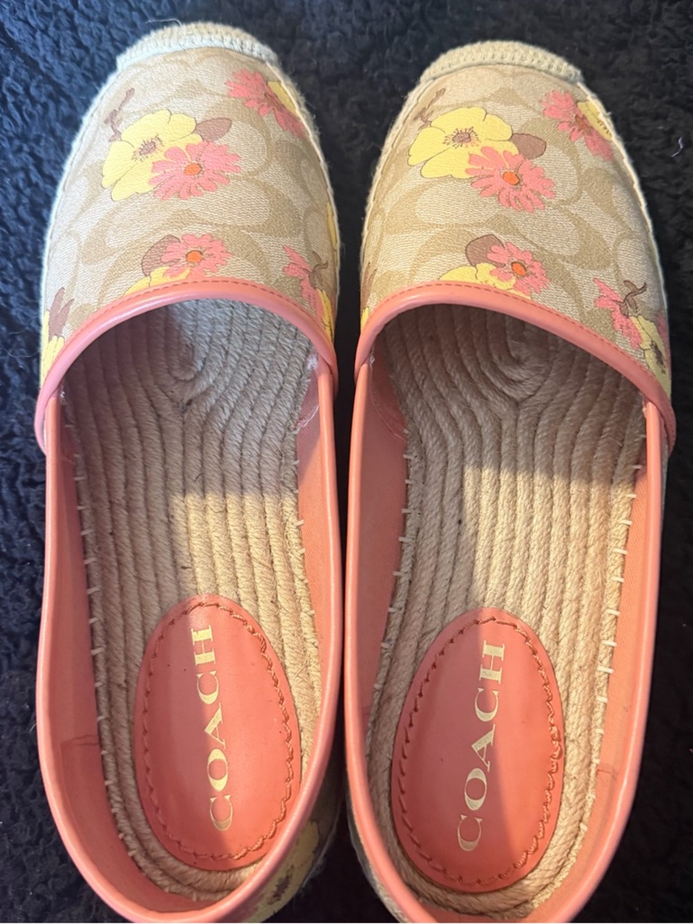 Coach Pink Trim Floral Espadrilles - Picture 3 of 8